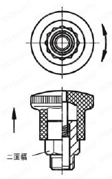 インデックス・ボルト ミニタイプ ホールド機構付-図2外形図