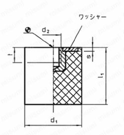 ゴム・バッファー 円筒形 外形図01