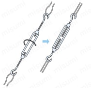 ターンバックル(フック) 使用方法図