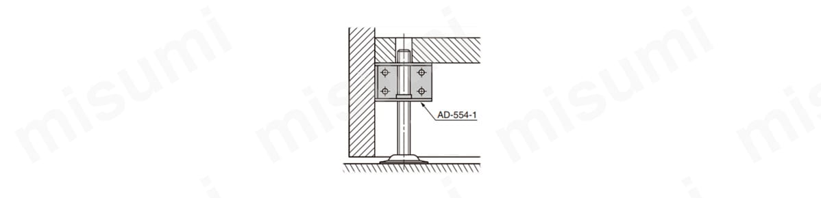 アジャスターベース AD-554型 M8用 取付図