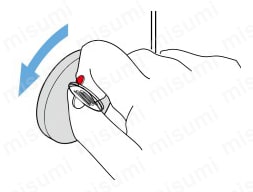 表示器付ラッチ錠 14-3479-02-030 緊急時の解錠方法図