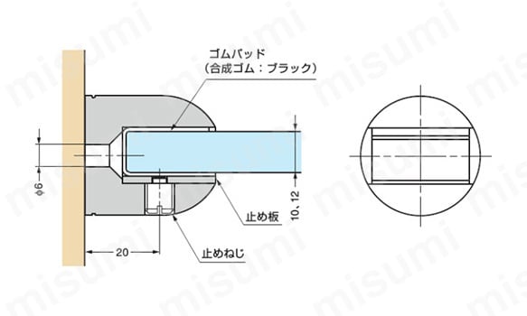 LAMP ピヴォ ガラス棚受 SPV-G01-GP | スガツネ工業 | MISUMI(ミスミ)