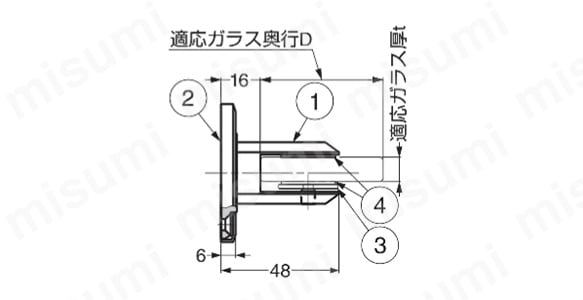 Zwei L ステンレス鋼（SUS316）製ガラスクランプ ZL-2202 | スガツネ