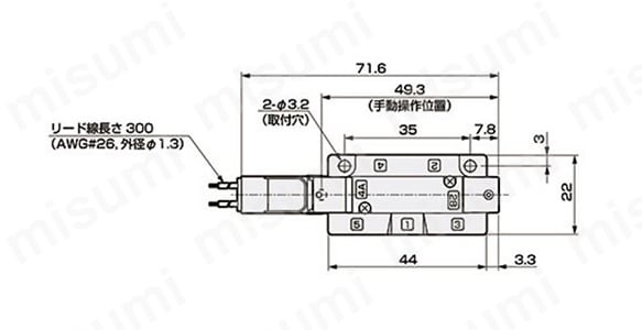 4GE1シリーズの外形寸法図