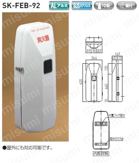 消火器ボックス（壁付型） SK-FEB-92:関連画像