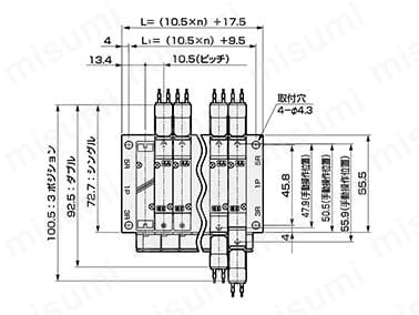 個別配線マニホールド M3GE1・2/M4GE1～3R-(D)シリーズ 単体:関連画像