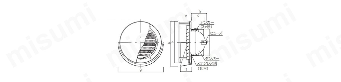 SK-SGH150WD | フラット型フード付ガラリ（水切）SK-SGH-W／SK-SGH-WD