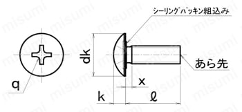 シールアップスクリュー トラス型 外形図1