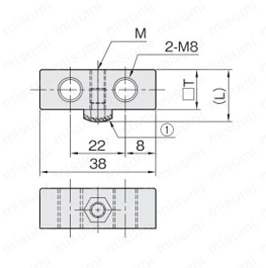 リニアストッパー ストッパーブロック SBBH（ボルトR） 外形図