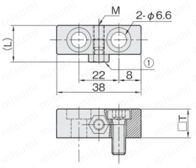 リニアストッパー ストッパーブロック SBCH （ボルトF） 外形図