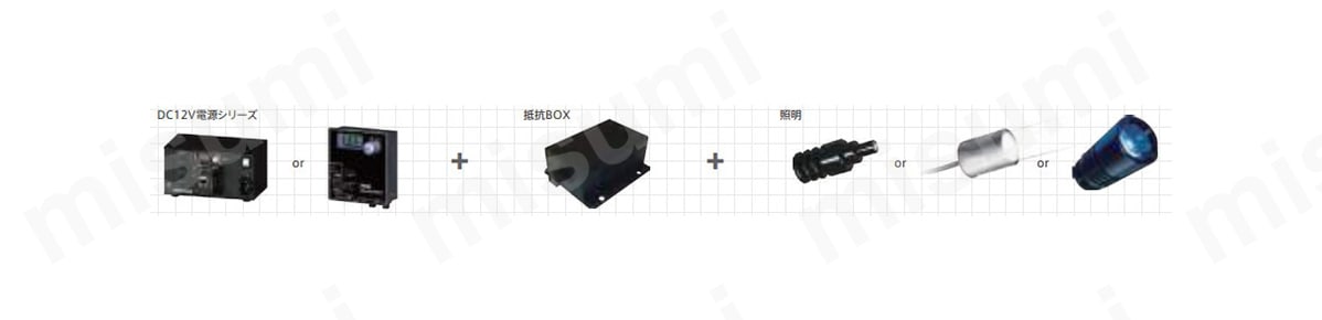 DC12V電源シリーズ+抵抗BOX+照明