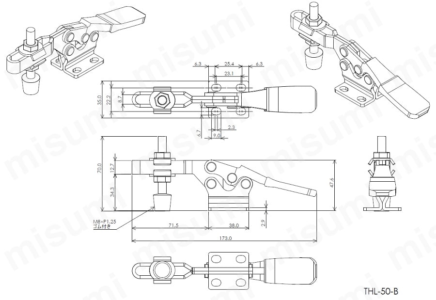 トグルクランプ－ハンドル横型 THL-50-B:関連画像