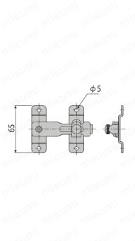 錠・ストッパー部品 安全柵用 NTKC-12493外形図