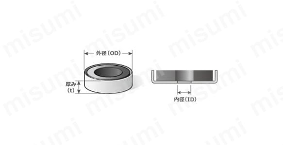 フェライトキャップ リング型の外形図