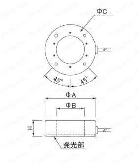 LED全視野リング照明 TRシリーズ 外形図1