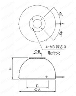 ドーム照明 TD-4型 外形図
