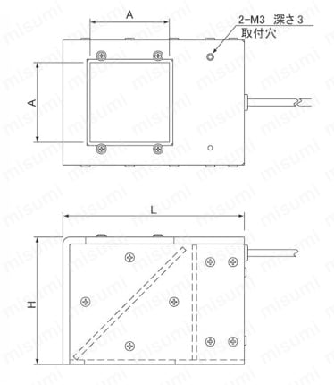 同軸落射照明 TCA-4型 外形図