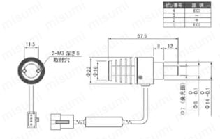 高輝度LEDスポット照明 TSP-4シリーズ 外形図1