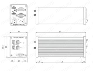 定電流2ch制御電源 TPDC2-2405型 外形図