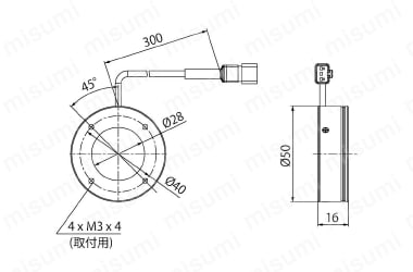 LED赤外照明 IR2シリーズ リング照明 外形図1