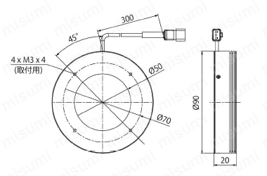 LED赤外照明 IR2シリーズ リング照明 外形図3