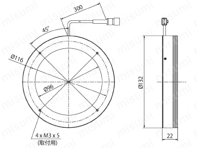 LED赤外照明 IR2シリーズ リング照明 外形図5