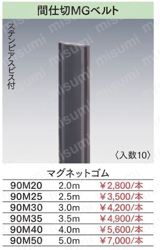 岡田 間仕切MGベルト2500mm | 岡田装飾金物 | MISUMI(ミスミ)