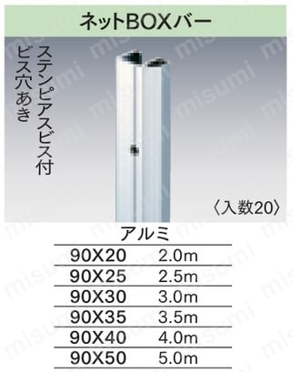岡田 ネットBOXバー5000mm | 岡田装飾金物 | MISUMI(ミスミ)