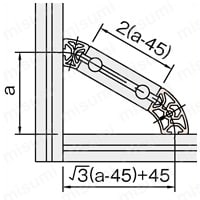 Line6 R30/60-60°ラウンドプロファイル RPH36 取付寸法図