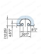 Line8 ストラットプロファイル 軽量型 80×40 1列溝×2列溝 4面溝 SPL A詳細図