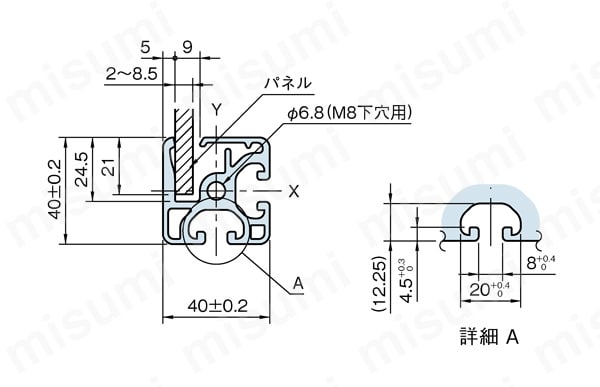 Line6・8 クランププロファイルエコノミー CPE 外形図1