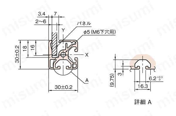 Line6・8 クランププロファイルエコノミー CPE 外形図2