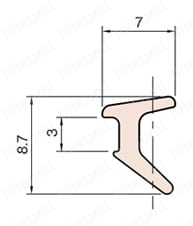 Line5・6・8 パネルクランププロファイル（PCPL） L6-PCPL2-4外形図