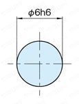 直線スライドパーツ シャフト 6・10・14（DE-SH） DE-SH6外形図