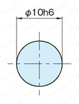 直線スライドパーツ シャフト 6・10・14（DE-SH） DE-SH10外形図