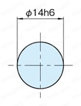 直線スライドパーツ シャフト 6・10・14（DE-SH） DE-SH14外形図