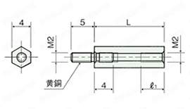 PPSスペーサー（六角） BSP-E/-WE/-FWE/-PW 外形図_01