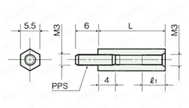 PPSスペーサー（六角） BSP-E/-WE/-FWE/-PW 外形図_05