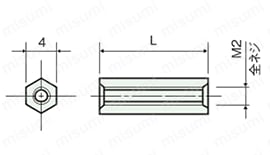 AS-2010.5 | ジュラコンスペーサー（六角） AS/AS-B/AS-BU | 廣杉計器