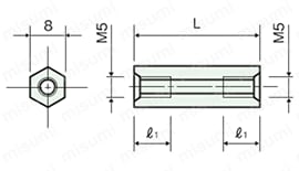 AS-2010.5 | ジュラコンスペーサー（六角） AS/AS-B/AS-BU | 廣杉計器