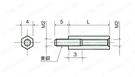 ジュラコンスペーサー（六角） BS 外形図_02
