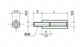 ジュラコンスペーサー（六角） BS 外形図_16