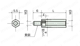 ジュラコンスペーサー（六角） BS 外形図_20
