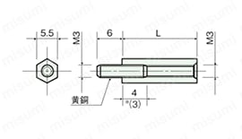 ジュラコンスペーサー（六角） BS 外形図_21