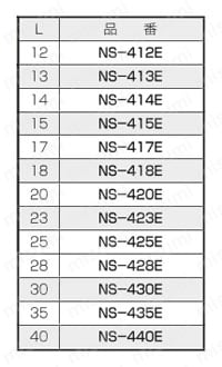 ジュラコンスペーサー（六角両オネジ絶縁型） NS-E/NS-WE 規格表3
