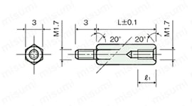 BSB-406E | 黄銅スペーサー（六角） BSB/-E | 廣杉計器 | MISUMI(ミスミ)