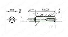 黄銅スペーサー（六角・短間段重ね用）/MSB-E | 廣杉計器 | MISUMI(ミスミ)