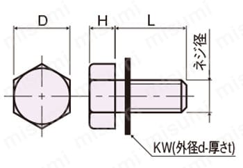 PC セットボルト/PCBT-0000-T 外形図