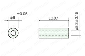黄銅スペーサー（中空・丸型） CB-E/-BE/-CE | 廣杉計器 | MISUMI(ミスミ)