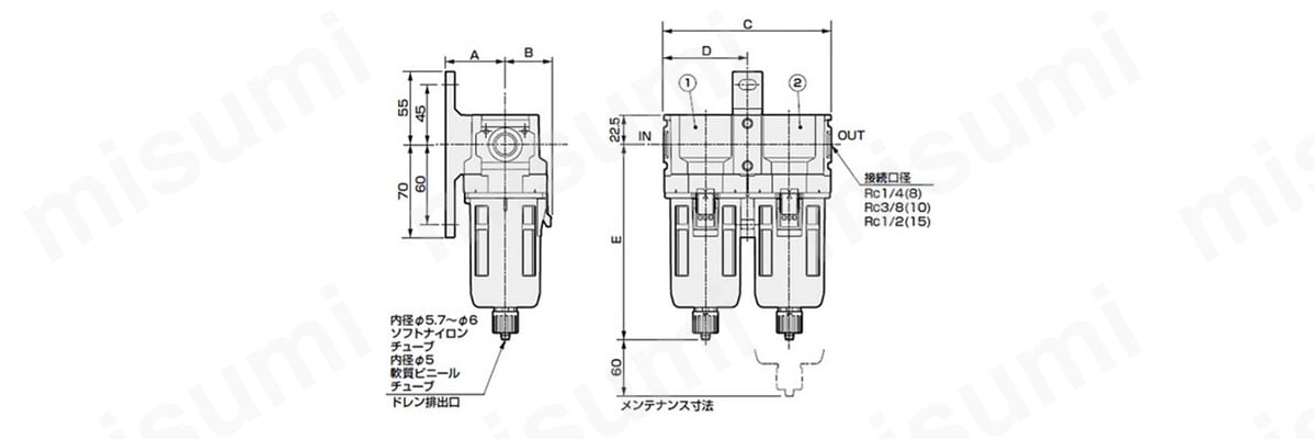 SFC306の寸法図